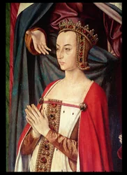 Anne de France, aile droite du retable Bourbon (détail)
